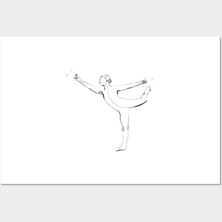 Ballet Dancer in Attitude Pose Posters and Art